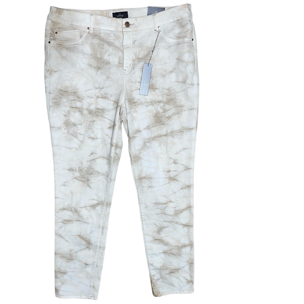Chicos So Slimming Tie Dye Jeggings Putty Size 16R Chicos 3 NWT